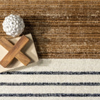 Anette Block Striped Rug | Beige