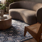 Calari Floral and Paisley Washable Rug | Navy
