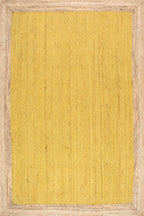 Jute Simple Border Rug | Yellow