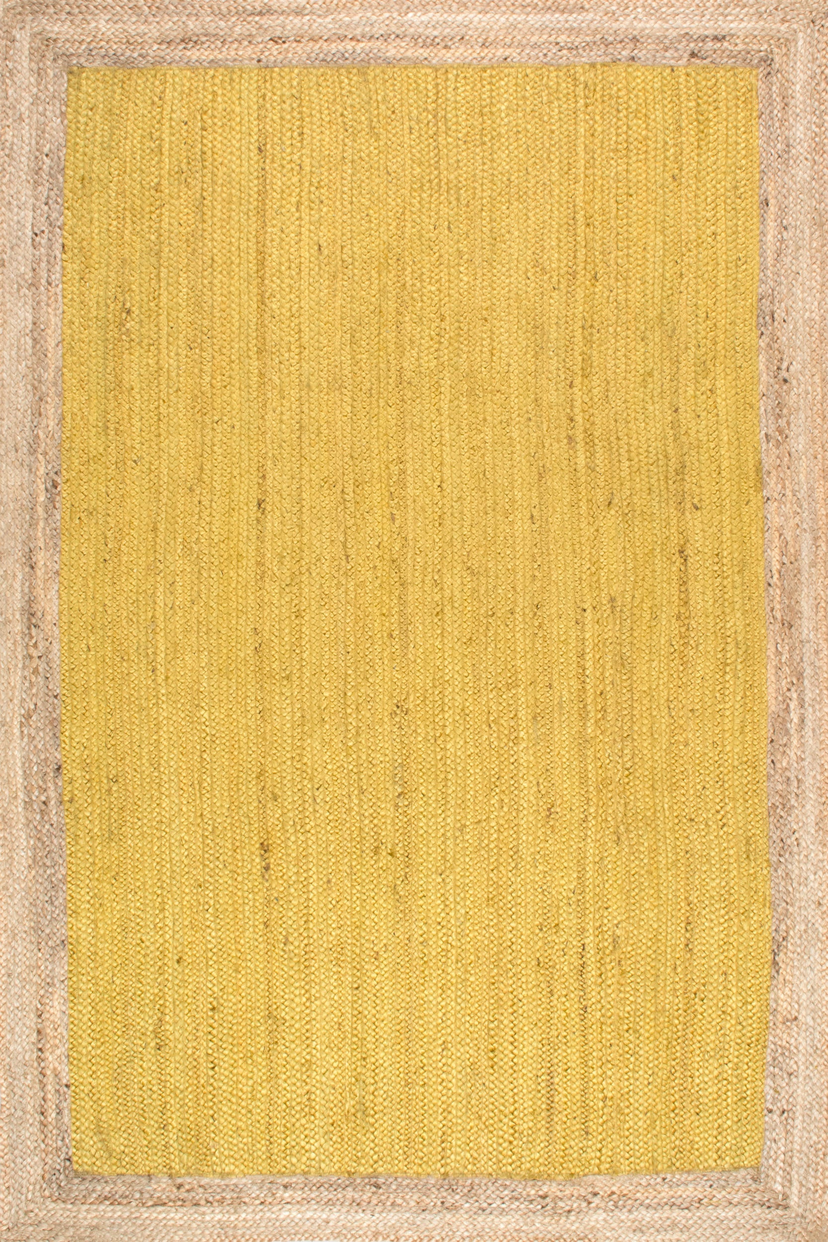Jute Simple Border Rug | Yellow