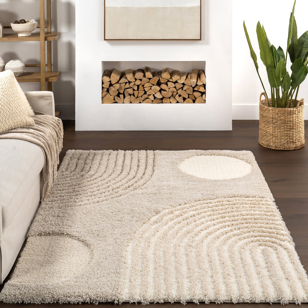 Maren Hazy Swirls Rug | Light Brown