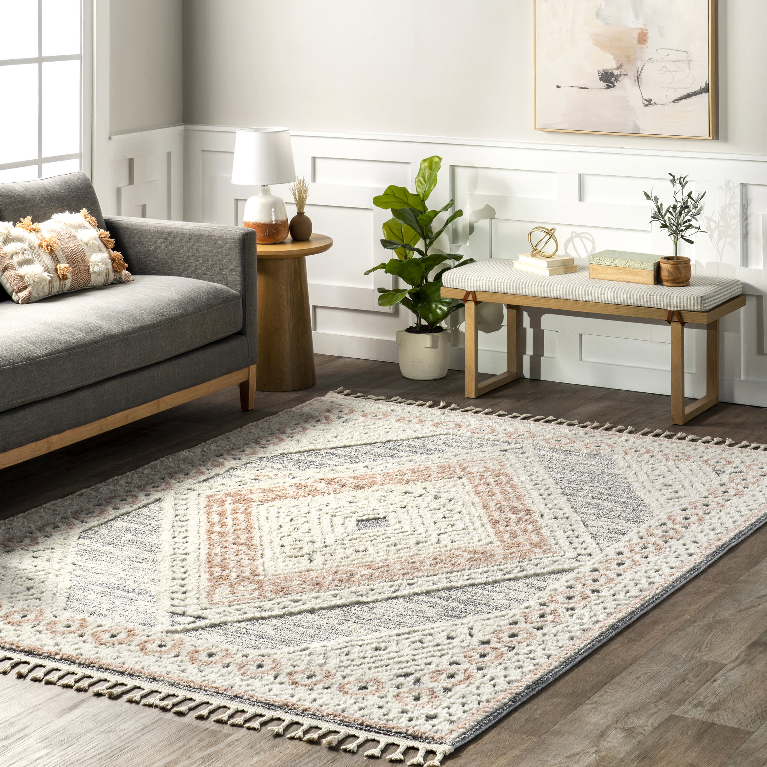 Lessie Vintage Diamond Rug | Multicolor Secondary image