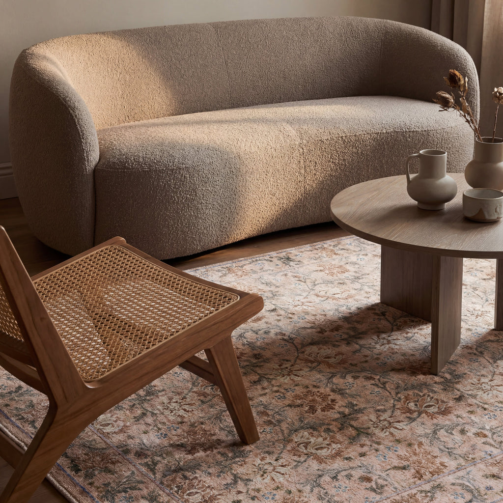 Sinikse Floral and Paisley Washable Rug | Peach