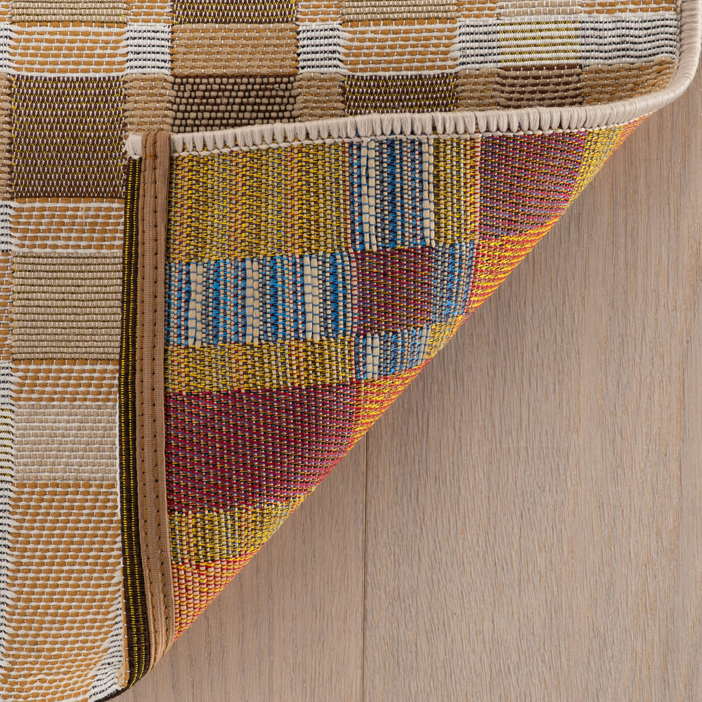 Mesael Modern Plaid Indoor/Outdoor Rug | Tan