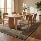 Revelyn Geometric Washable Rug | Green