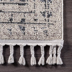 Checkered Diamonds Tassel Rug | Ivory