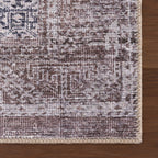 Delph Vintage & Distressed Washable Rug | Brown