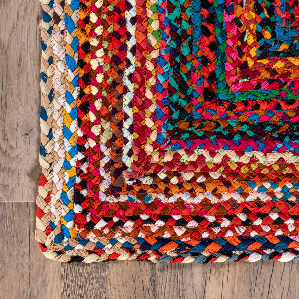 Bohemian Chindi Braided Rug | Multicolor