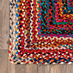 Bohemian Chindi Braided Rug | Multicolor