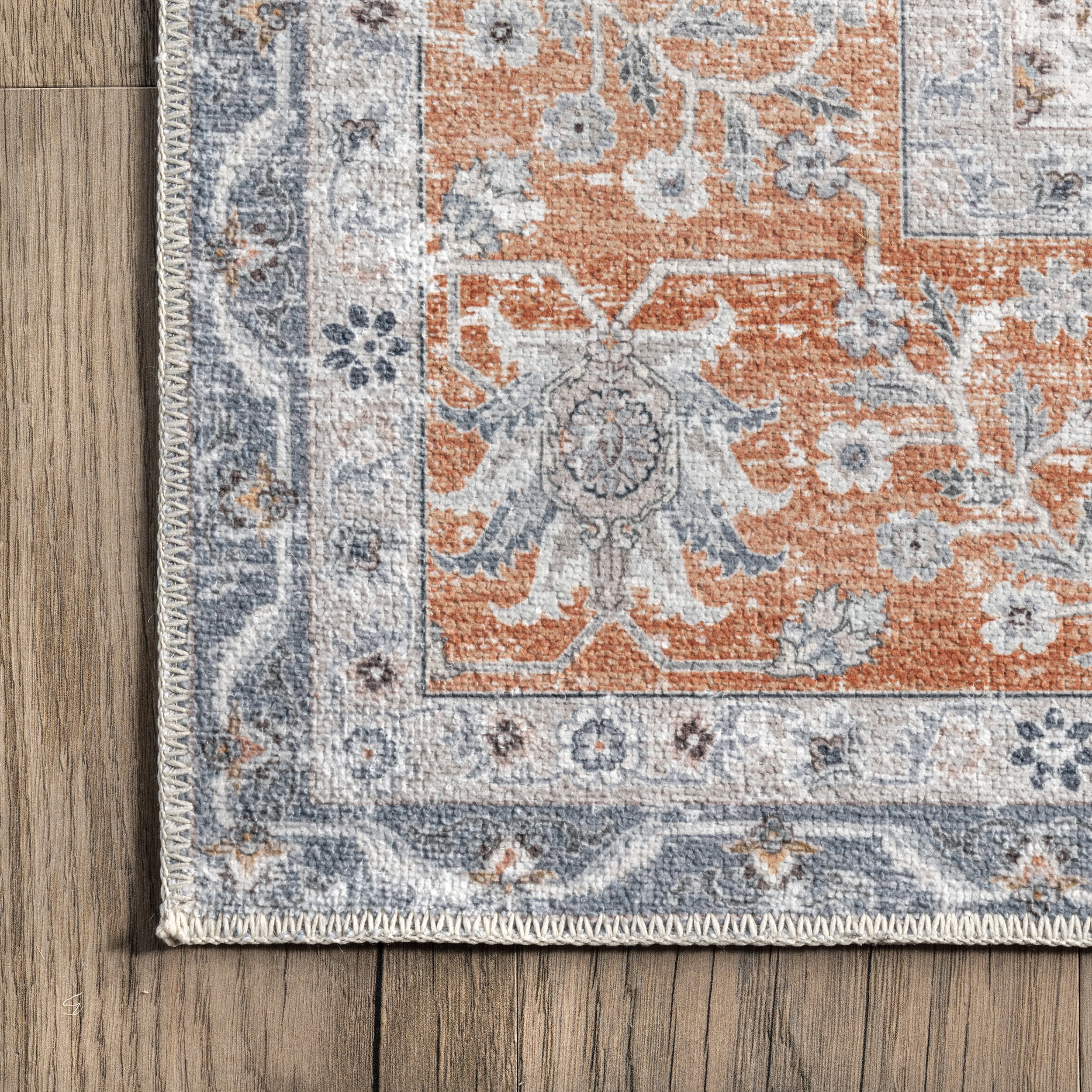 Paulina Persian Washable Rug | Light Grey