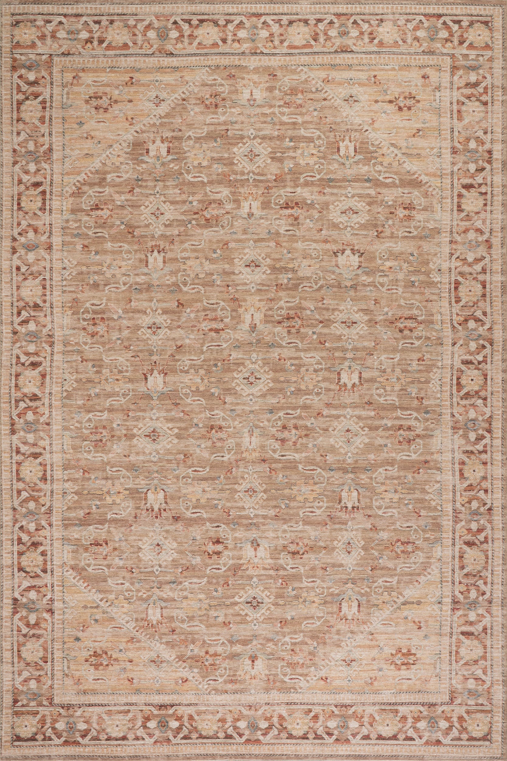 Ankhe Traditional Bordered Rug | Beige Image secondaire du produit