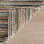 Brindle Stripe Hand Loom Knotted Wool Rug | Clay