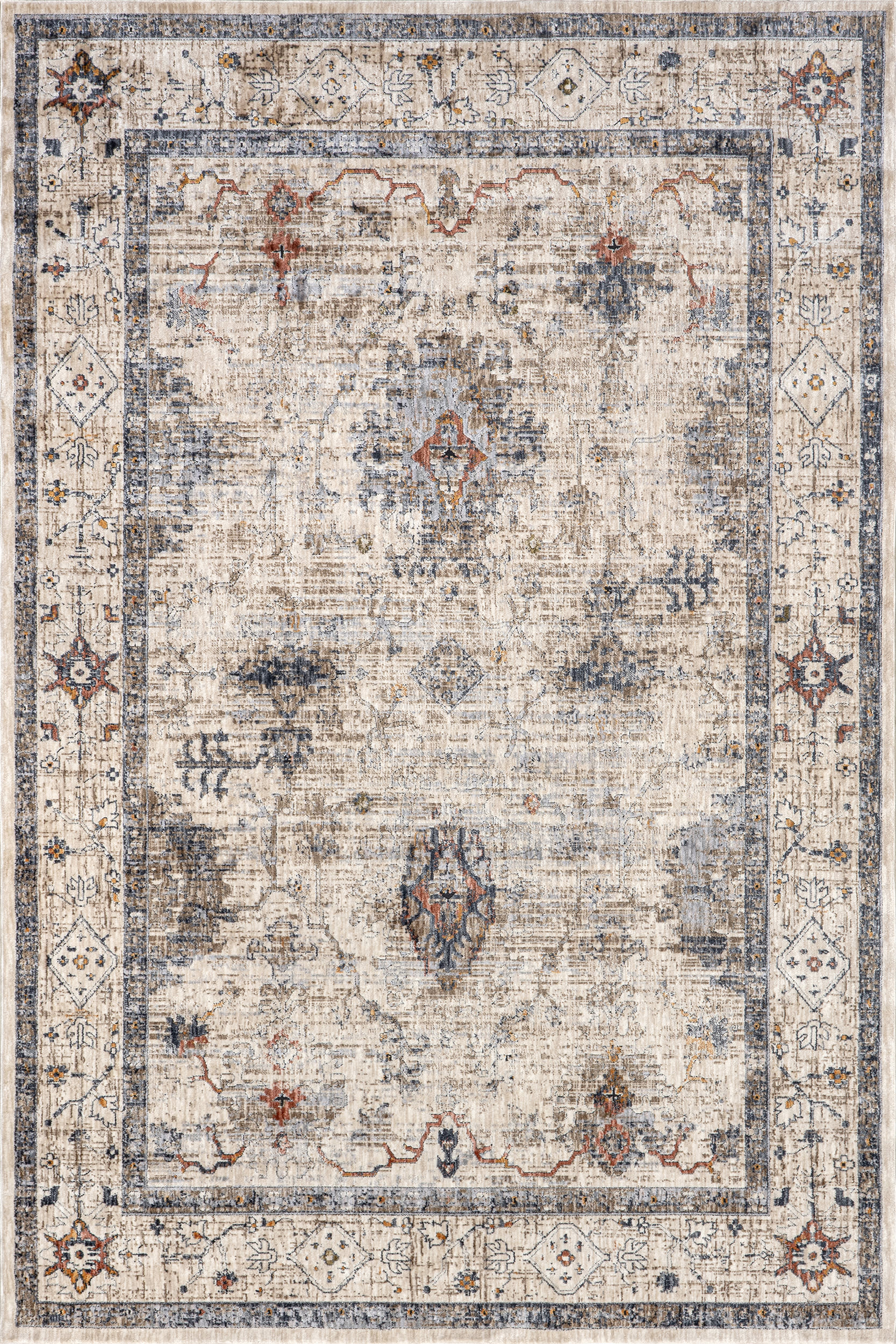 Revkah Traditional Vintage Rug | Beige Main image