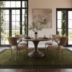 Taya Modern Bordered Rug | Green
