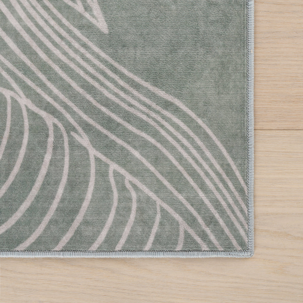 Cenavi Coastal Washable Rug | Green