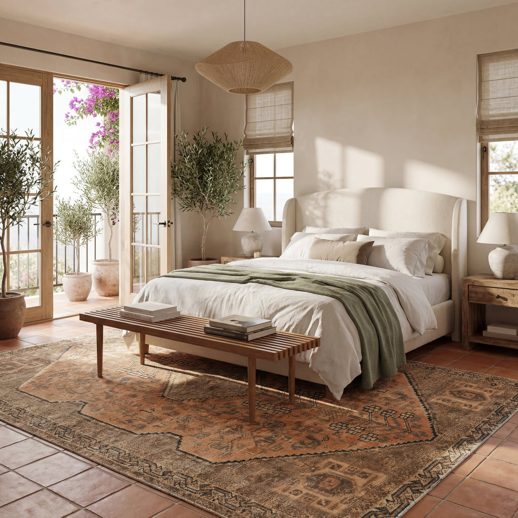Marth Medallion Washable Rug | Brown