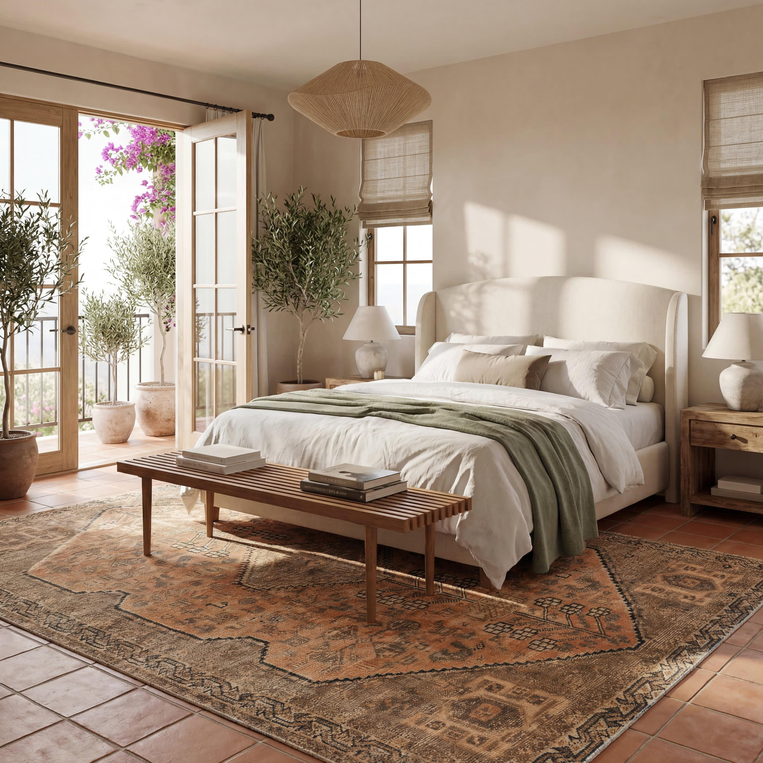 Marth Medallion Washable Rug | Brown