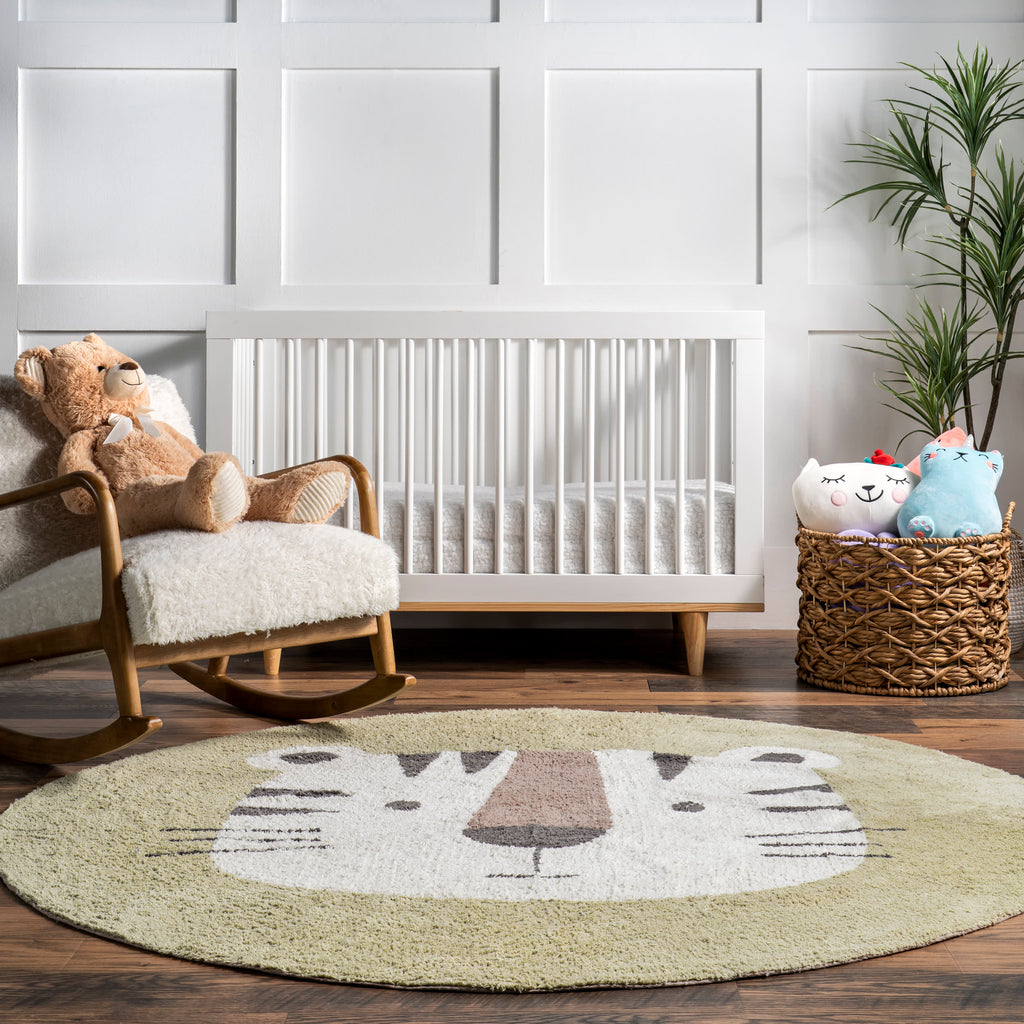 Tiger Nursery Washable Rug | Ivory