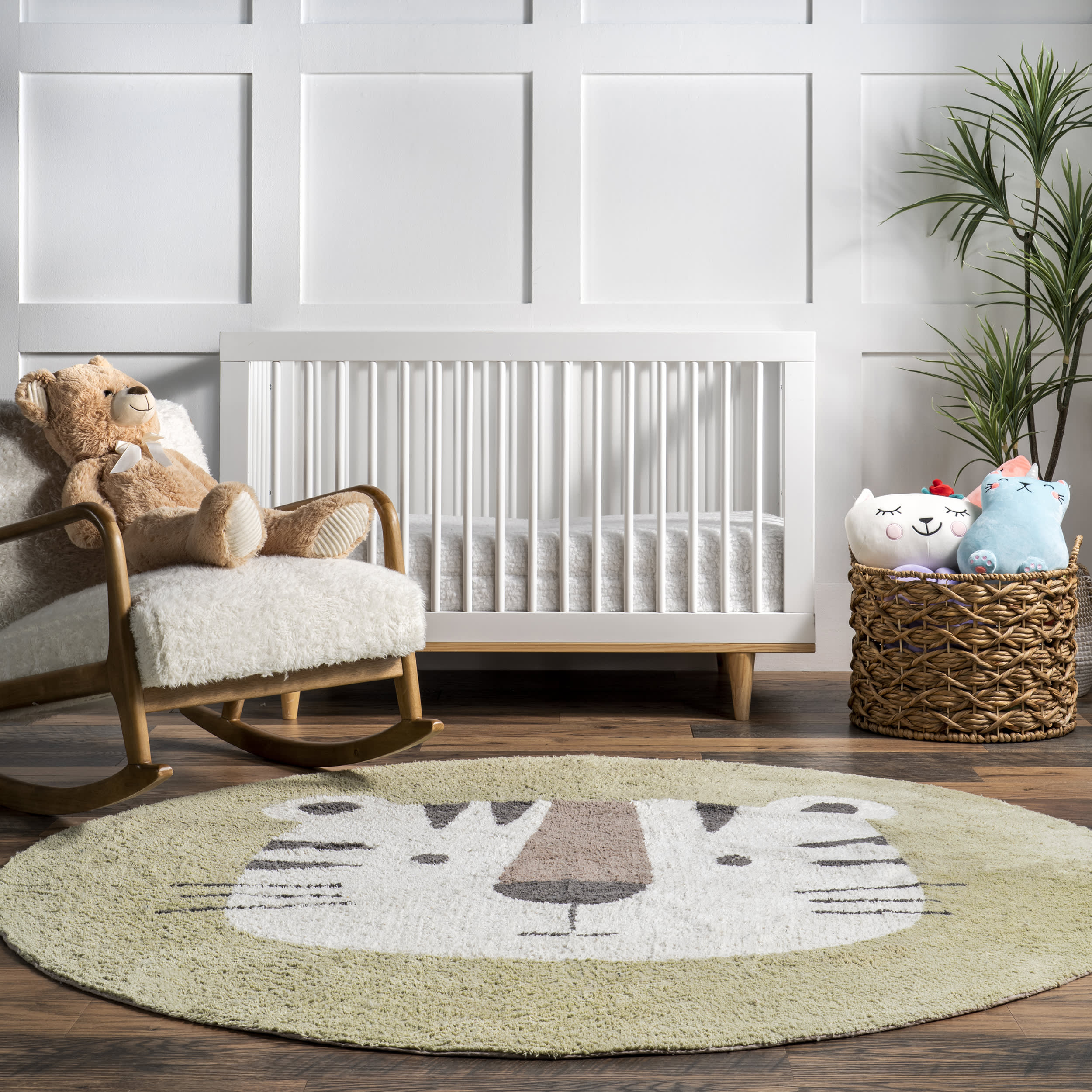 Tiger Nursery Washable Rug | Ivory