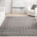Moroccan Trellis Rug | Dark Grey