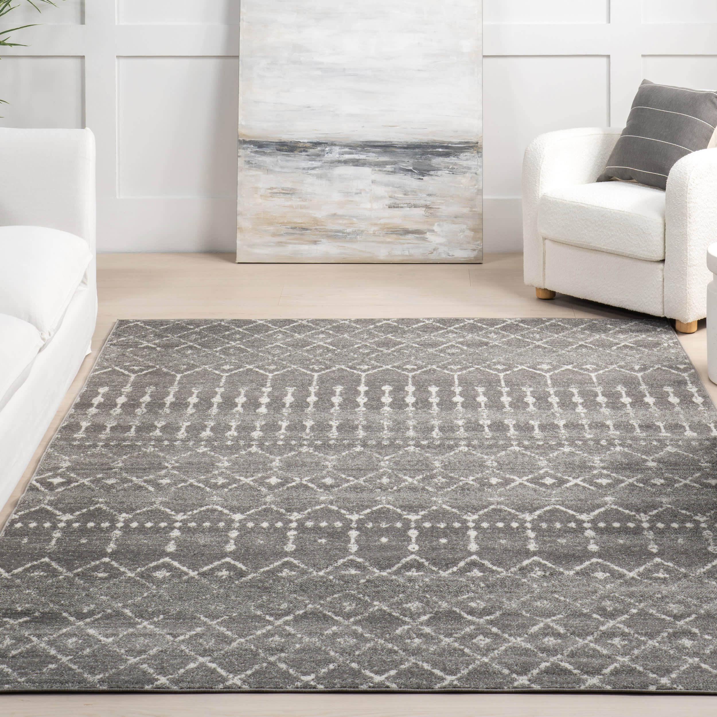 Moroccan Trellis Rug | Dark Grey