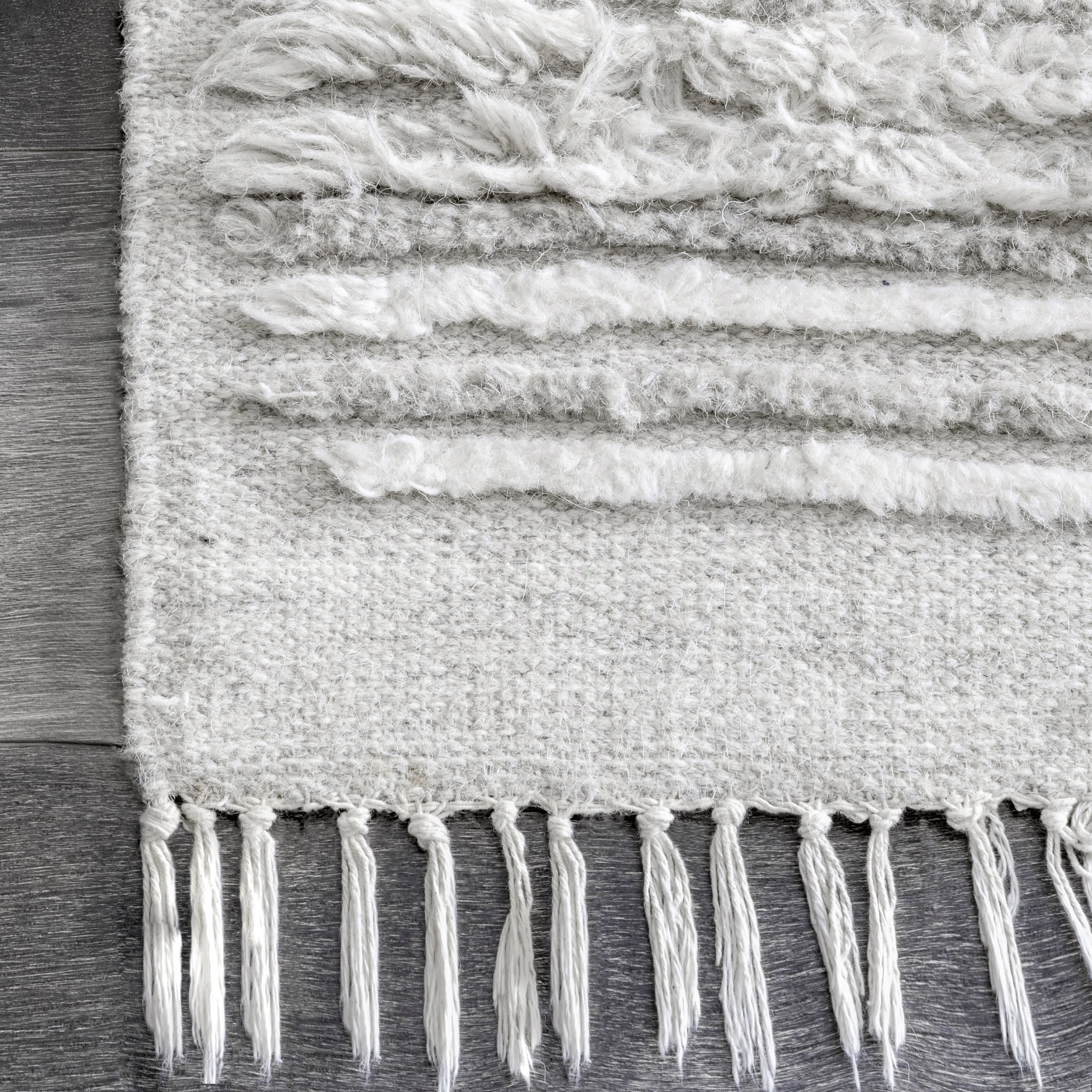 Shaggy Striated Rug | Grey