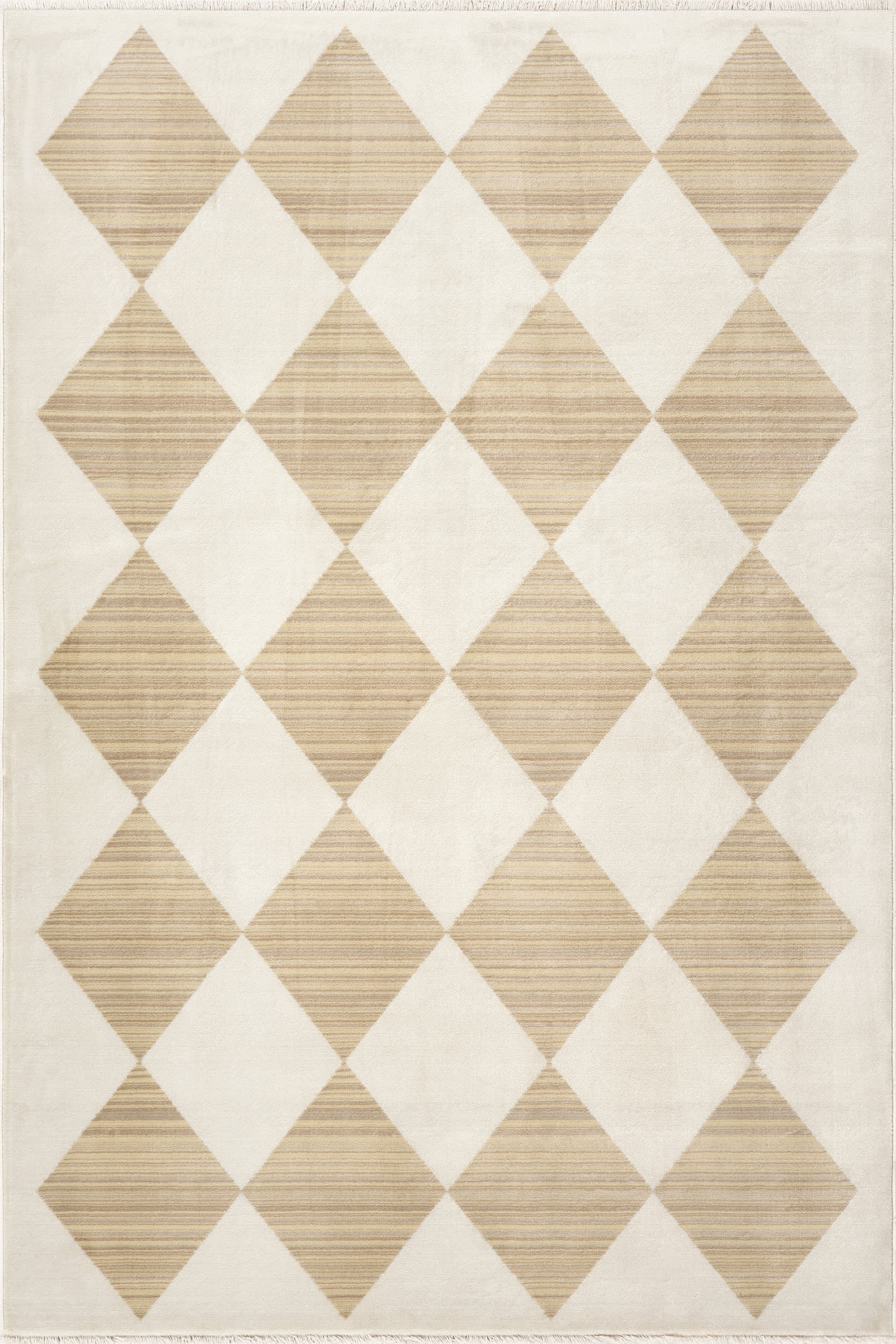 Vanni Checkered Fringed Rug | Ivory Image secondaire du produit