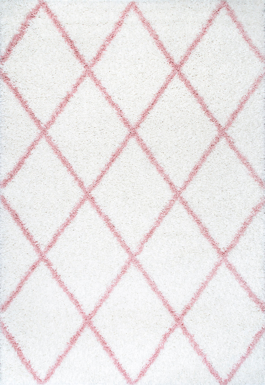 Easy Shag Lattice Rug | Pink
