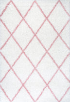 Easy Shag Lattice Rug | Pink