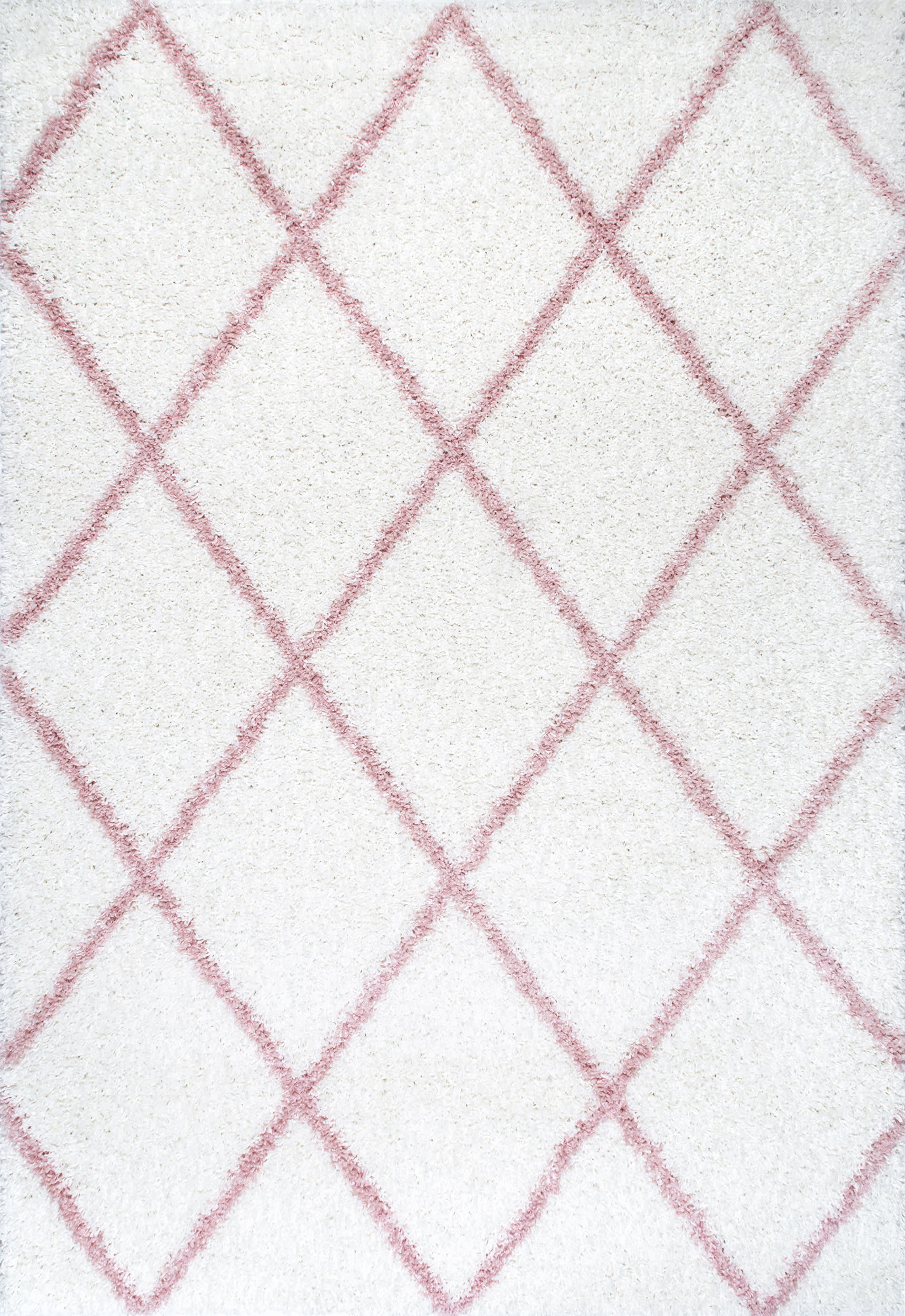 Easy Shag Lattice Rug | Pink