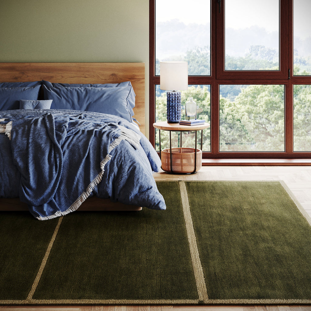 Mira Mid-Century Geometric Rug | Green