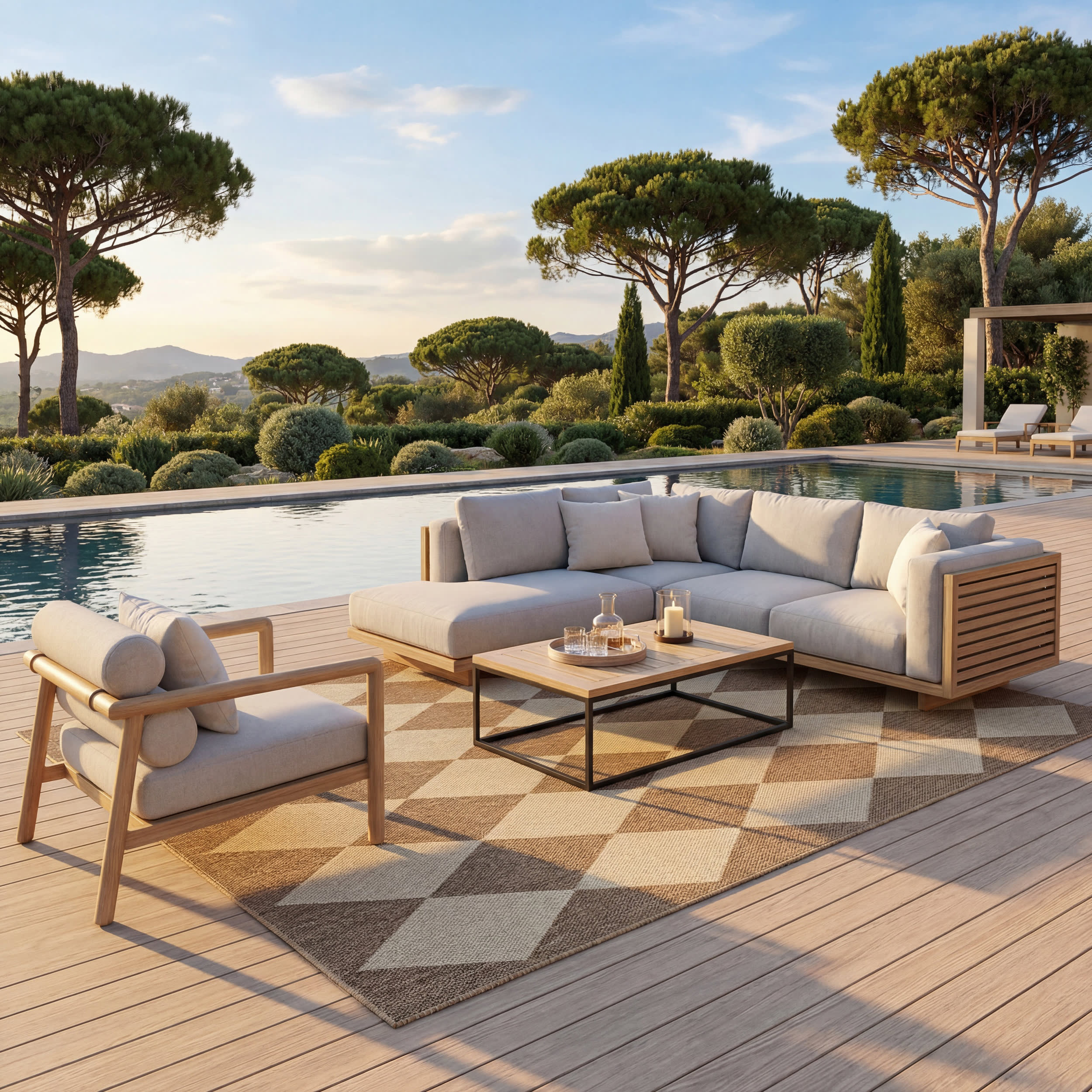 Adelaide Harlequin Indoor/Outdoor Rug | Brown Secondary image