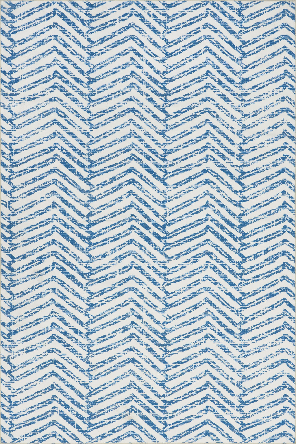 Reverse Herringbone Washable Rug | Blue