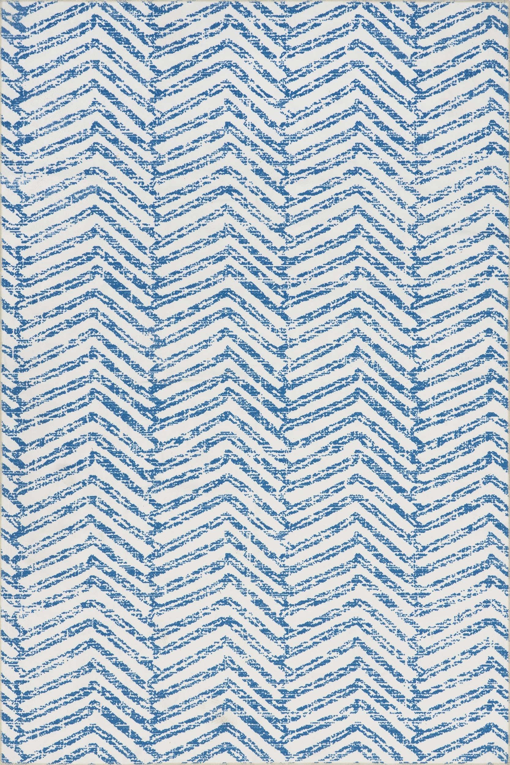 Reverse Herringbone Washable Rug | Blue
