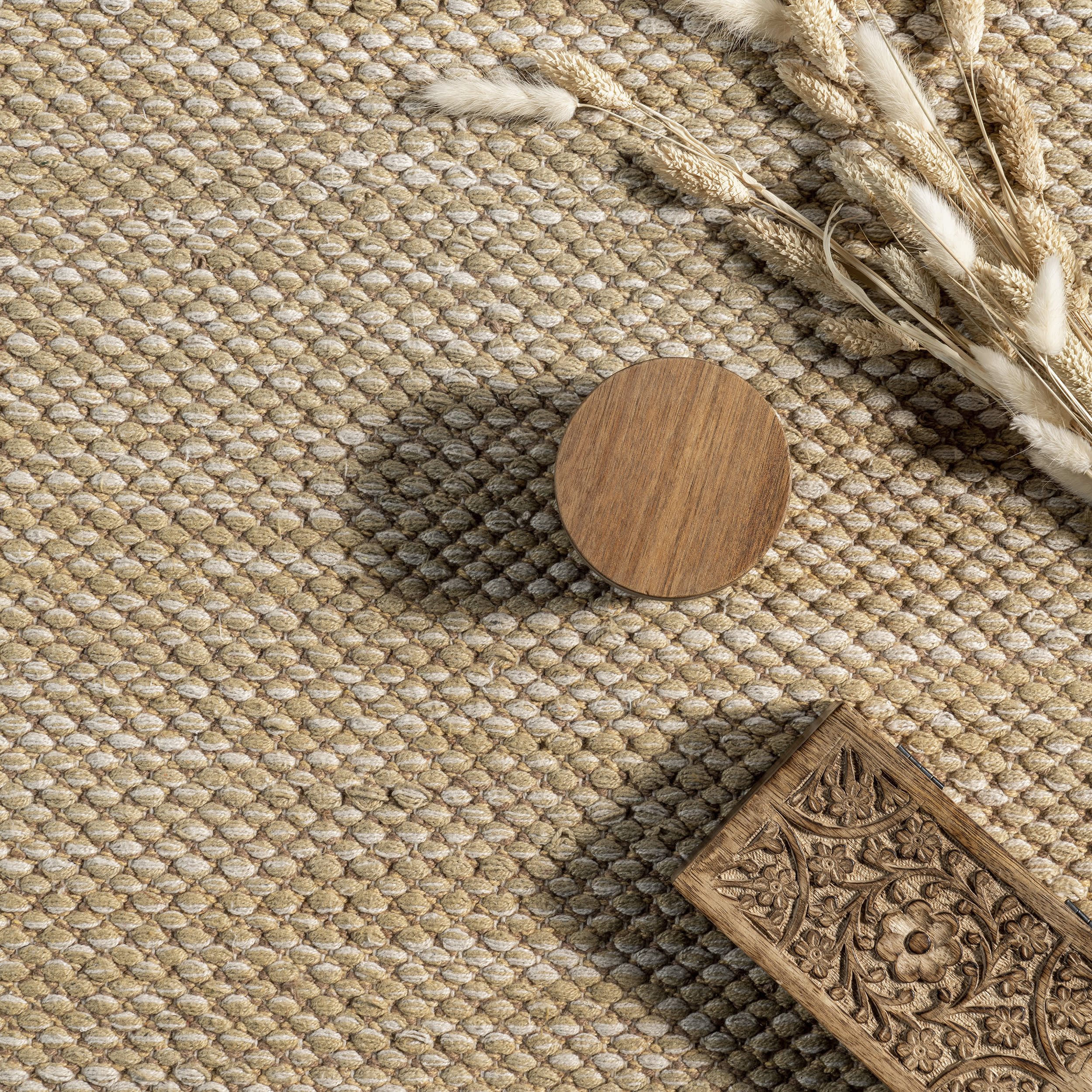 Cotton Solid Flatweave Rug | Tan