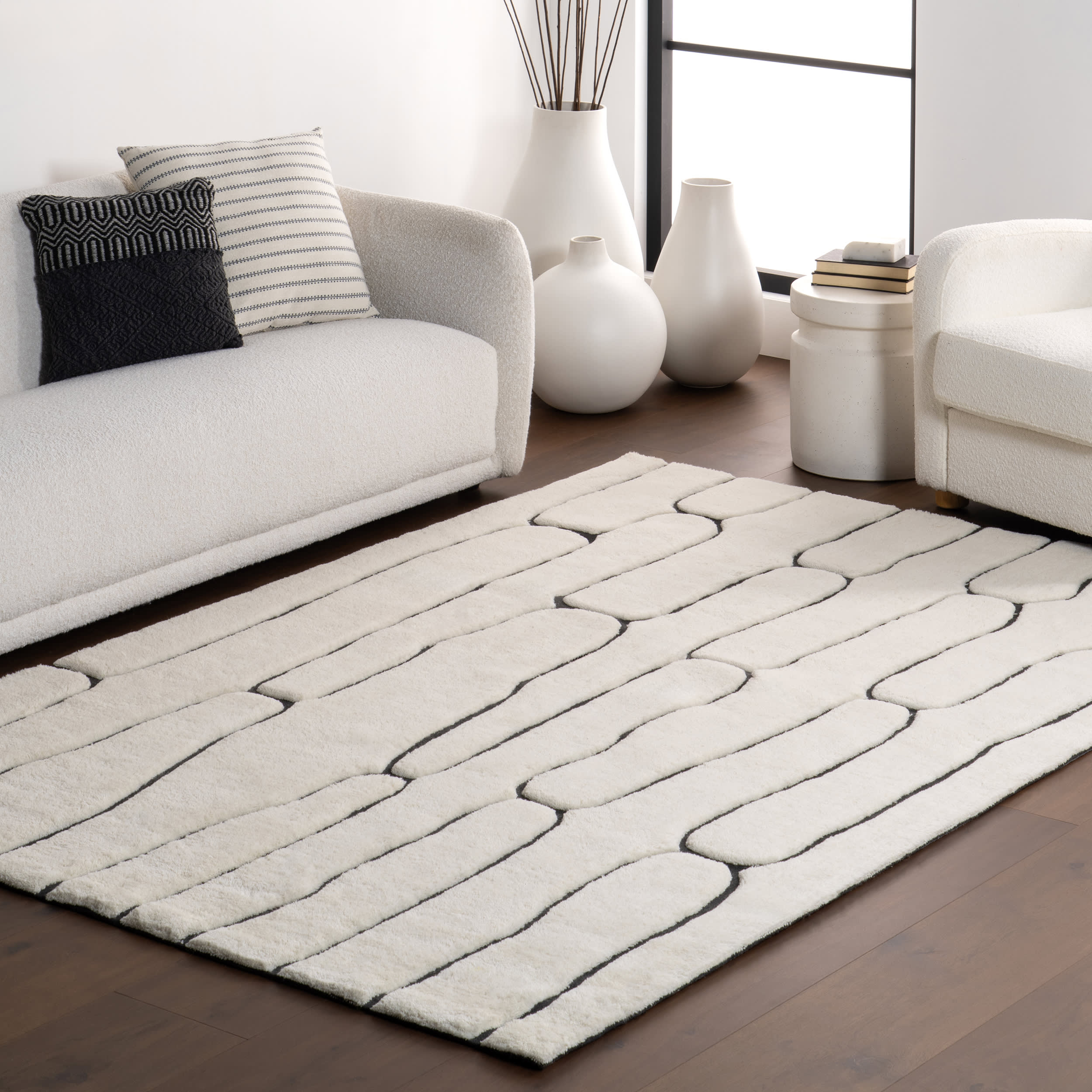 Nazco Abstract New Zealand Wool Rug | Charcoal