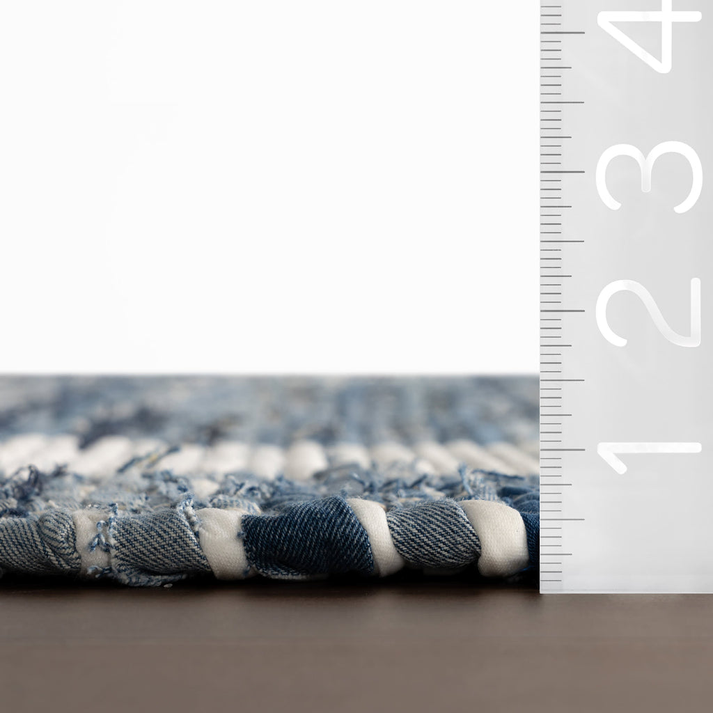 Dymera Denim Bohemian Bordered Rug | Blue