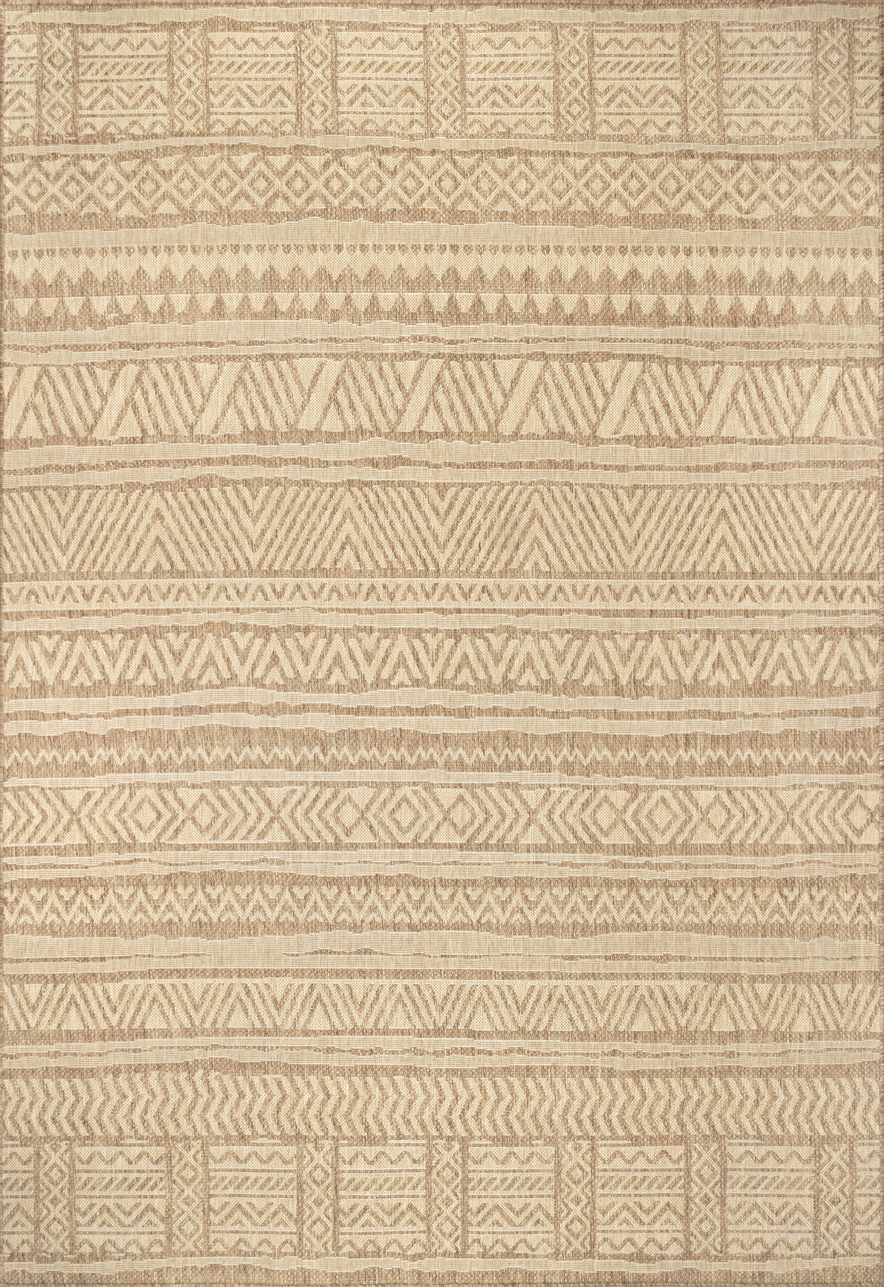 Striped Banded Indoor/Outdoor Rug | Brown Main image