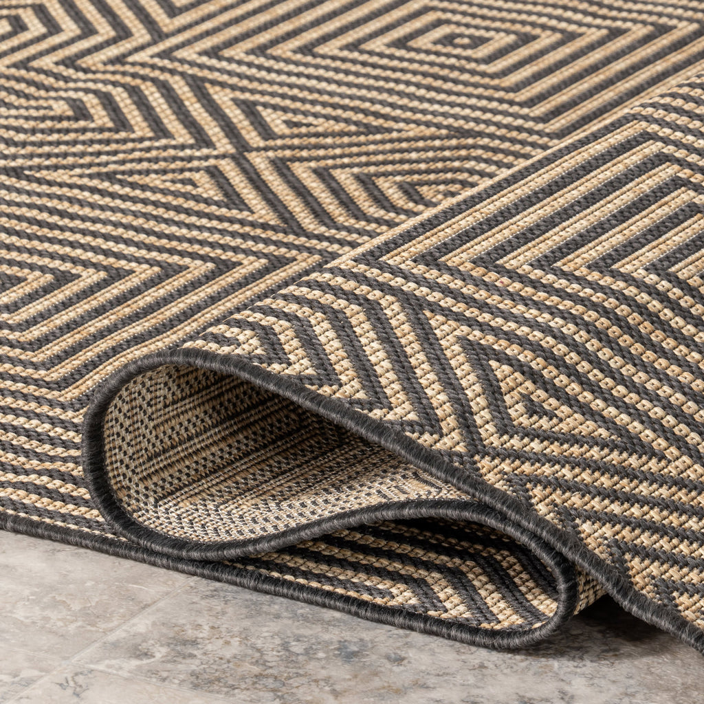 Greek Tiles Indoor/Outdoor Rug | Charcoal