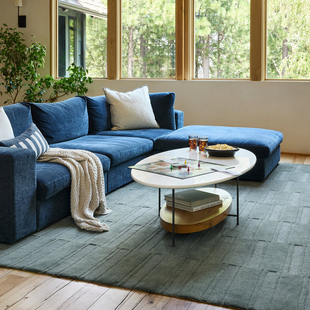 Starke Broken Stripe Wool Rug | Hunter Green