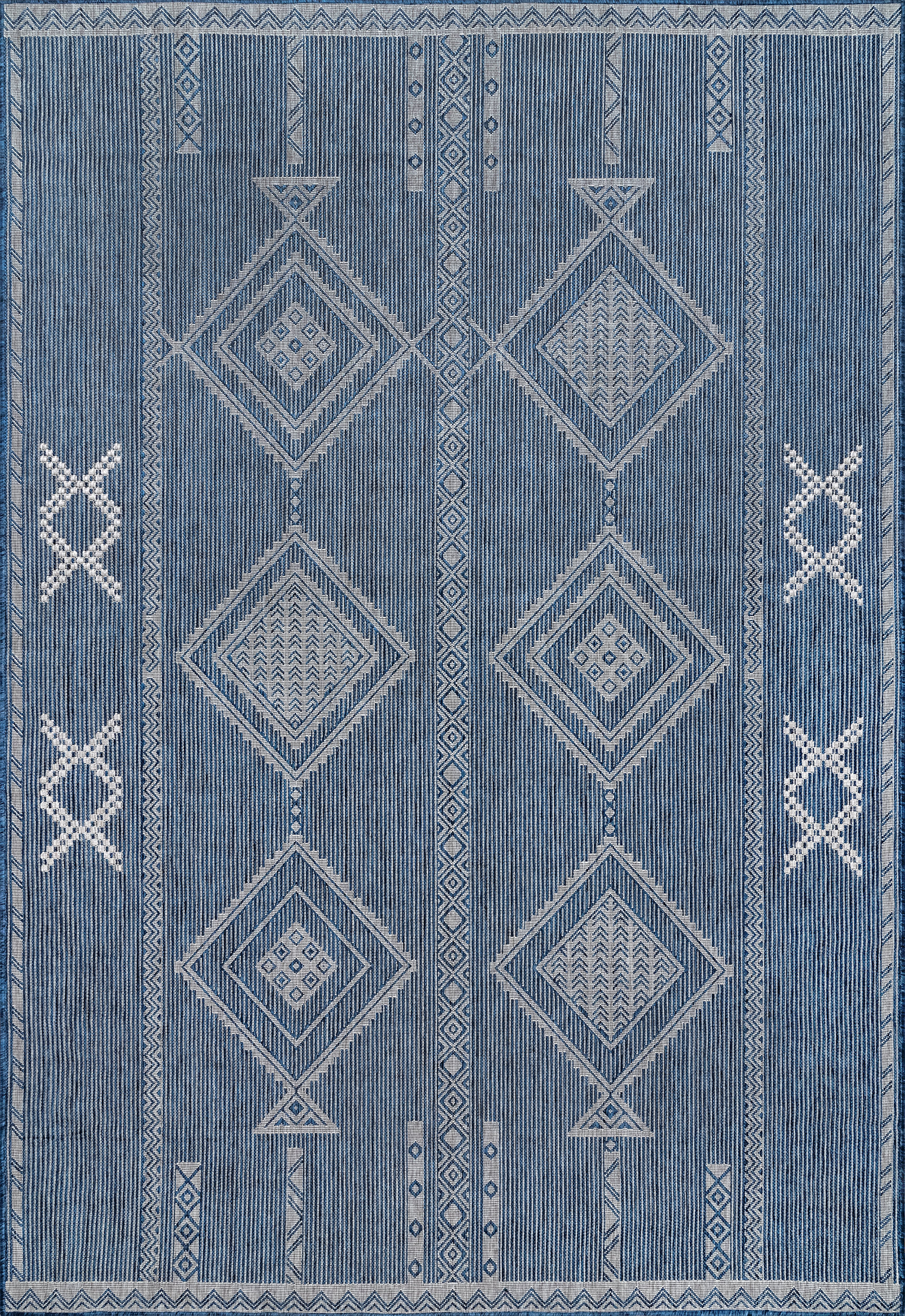 Tessa Geometric Indoor/Outdoor Rug | Blue Main image