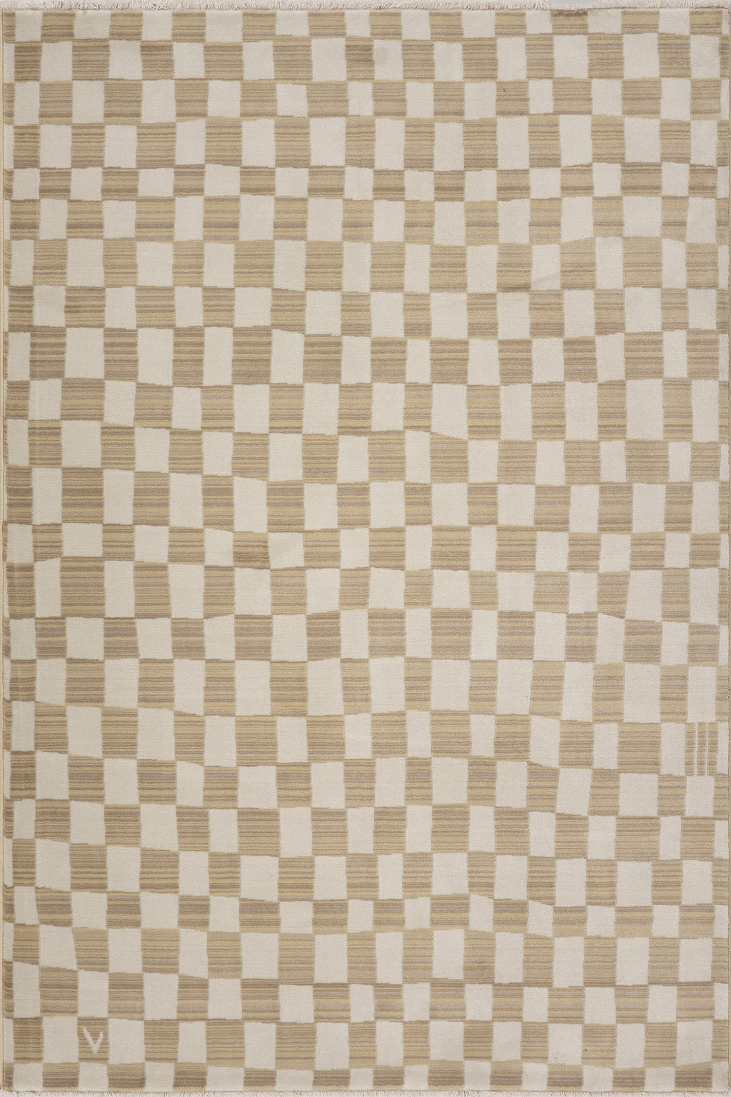 Rasali Checkered Box Rug | Beige