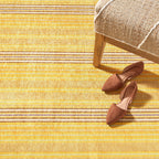 Sunflower Ticking Machine Washable Rug | Yellow