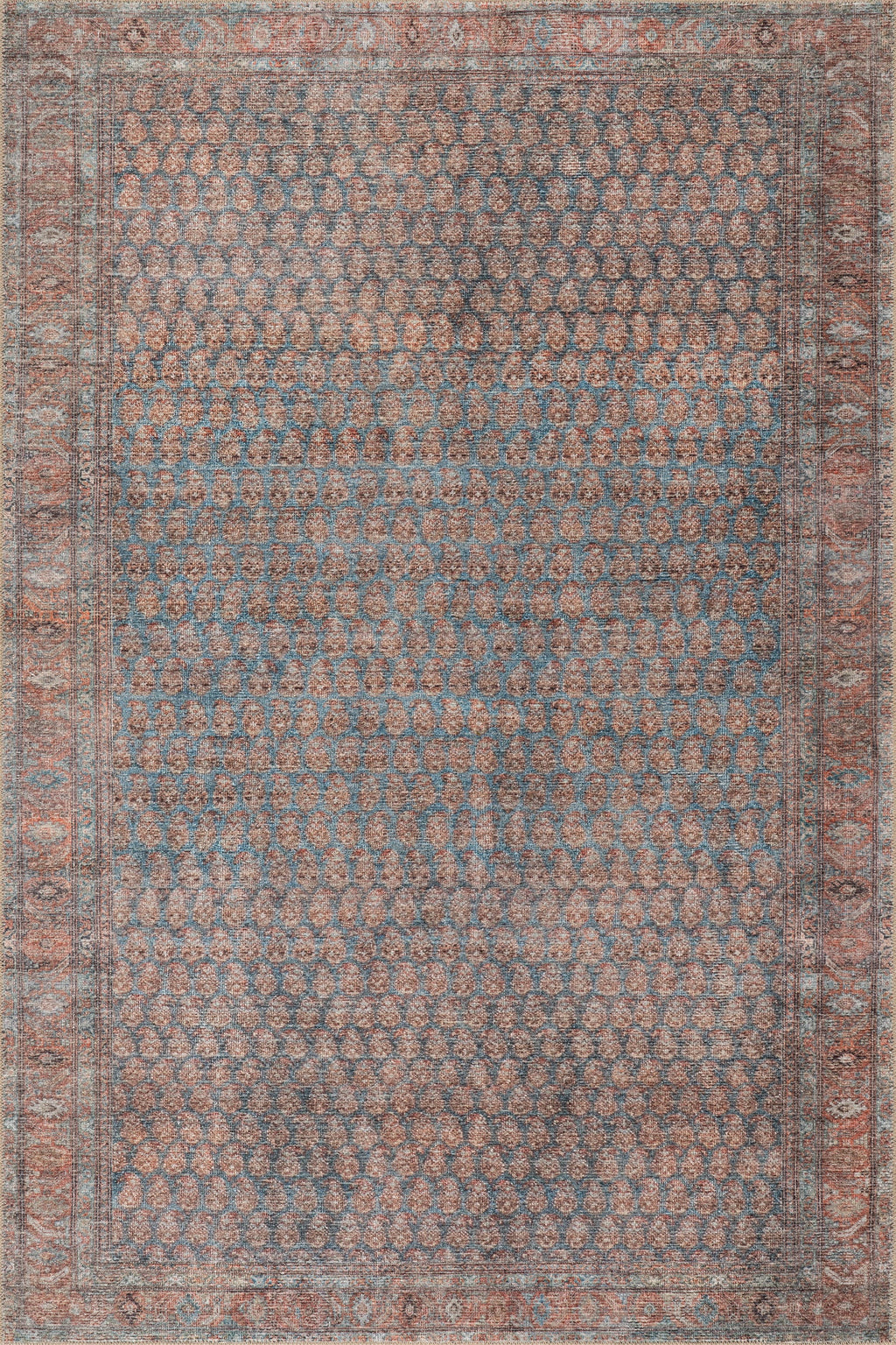 Ferelith Vintage & Distressed Washable Rug | Rust