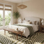 Kallie Washable Tiled Rug | Green