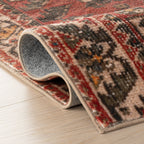 Madel Medallion Washable Rug | Red