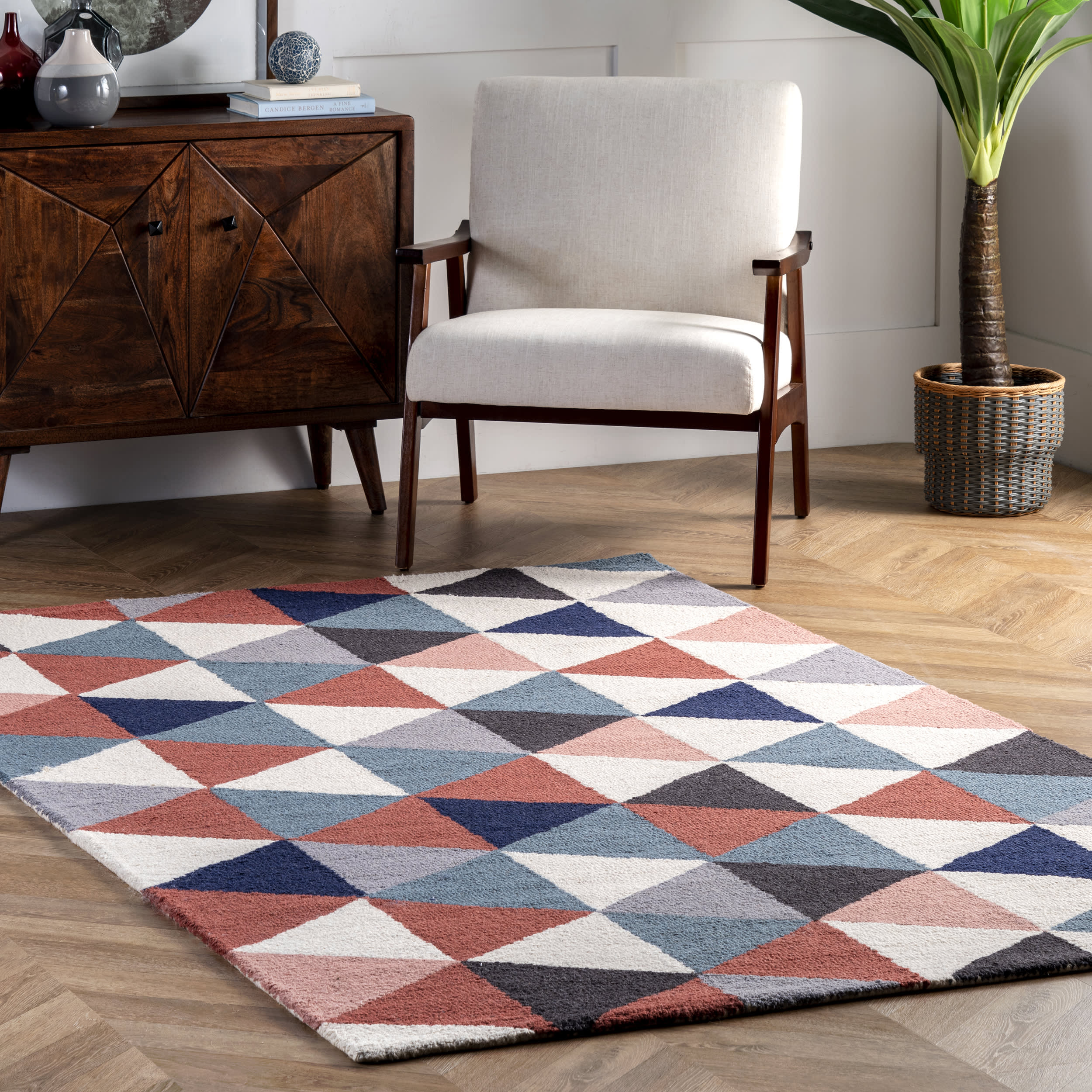 Dimensional Triangles Rug | Multicolor Secondary image