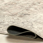 Atrium Medallion Washable Rug | Grey