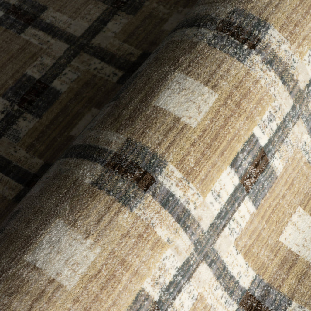 Sorelle Modern Plaid Rug | Beige