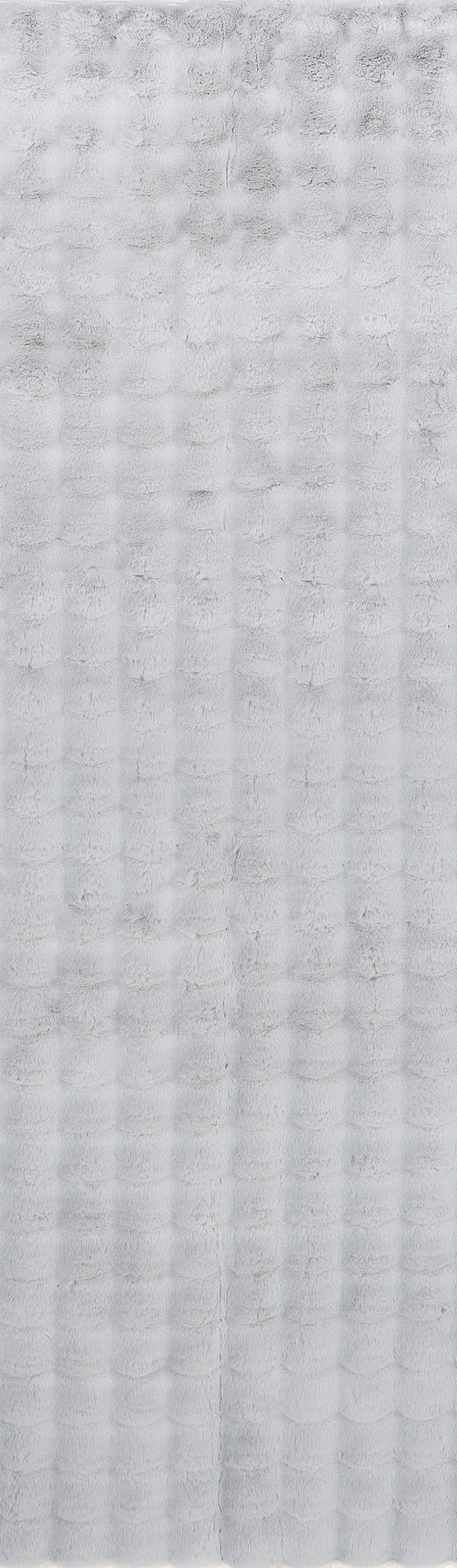 Ivana Checkered Plush Cloud Washable Rug | Silver